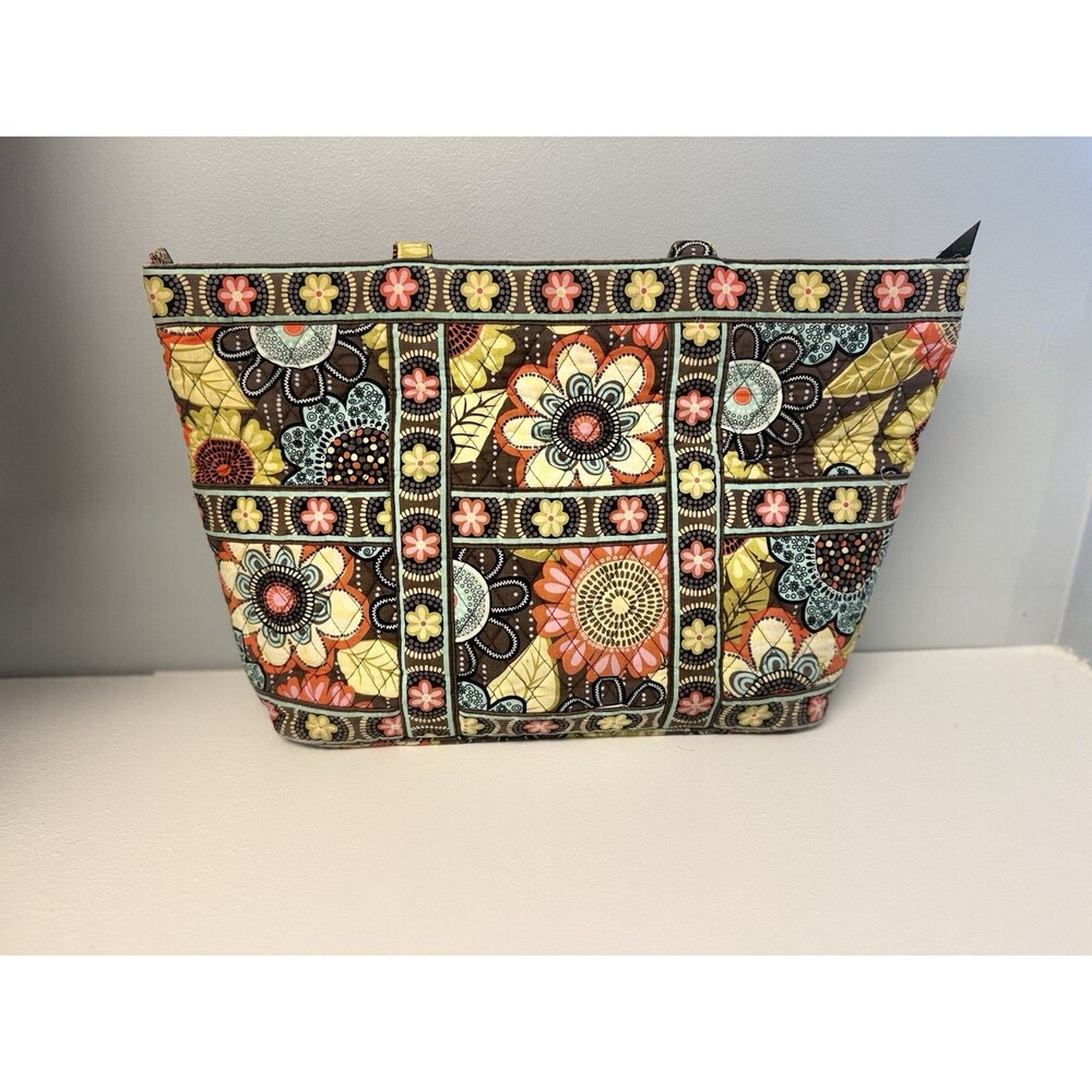 Vera Bradley Tic Tac Tote FLOWER SHOWER Large Bag Full Zipper Shopper Travel